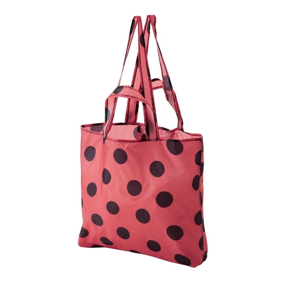 IKEA SKYNKE Shopping Bag, Red/Black Polkadot, 17¾"×14¼" (305.176.81) NEW